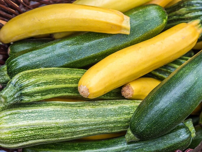 verschiedene Zucchinisorten nebeneinander | © Getty Images/ echoevg